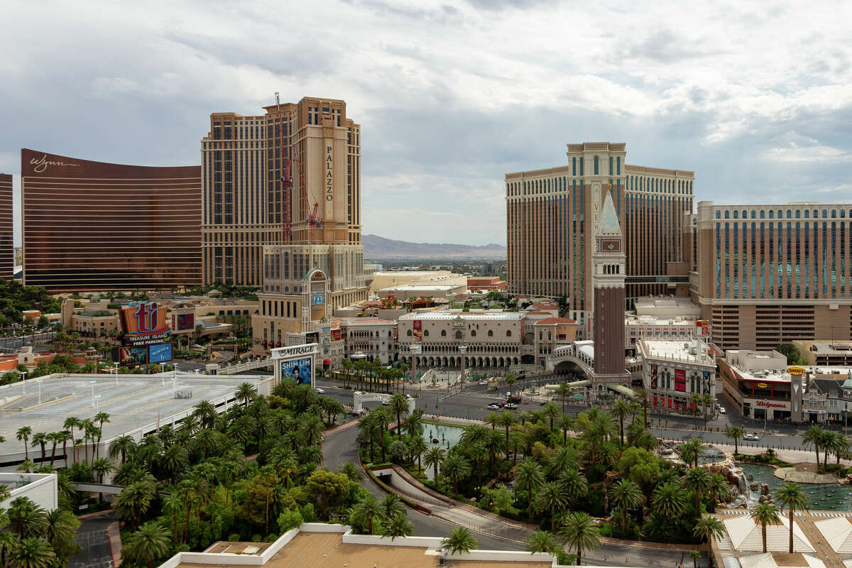 A 2023 file photo of the Venetian and Palazzo on the Vegas Strip.