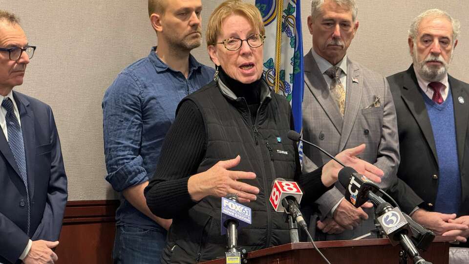 State Sen. Cathy Osten, D-Sprague, co-chairwoman of the budget writing legislative Appropriations Committee, in the State Capitol complex on Tuesday.