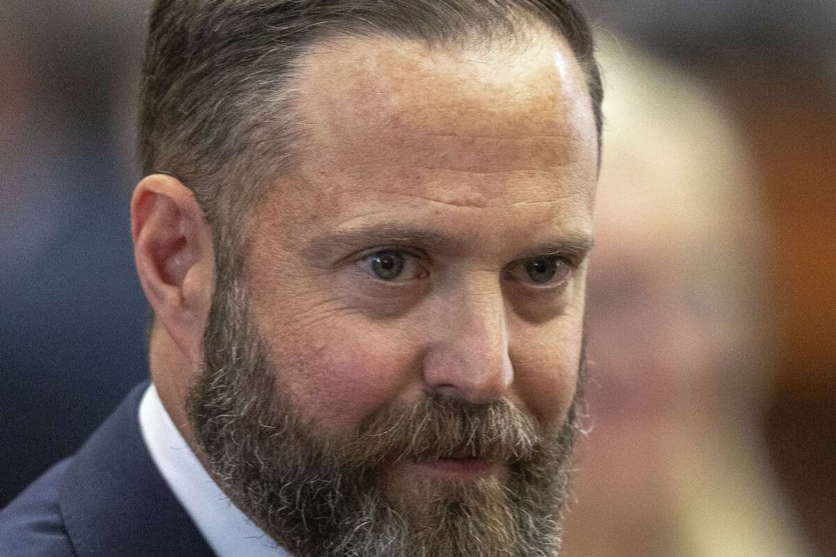 Texas state Rep. Dustin Burrows, R-Lubbock, during opening day of the 89th Texas Legislative Session in Austin, Texas, Tuesday, Jan. 14, 2025. (AP Photo/Stephen Spillman)