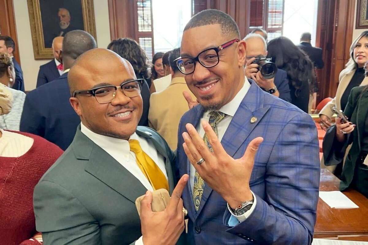 State Rep. Venton Jones proposed to his longtime partner on the first day of the Texas legislative session.