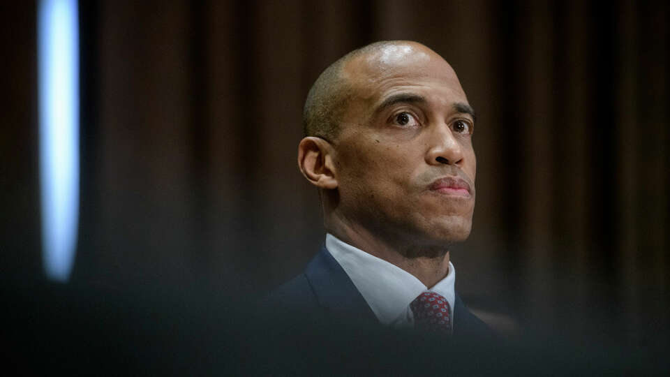 Eric Scott Turner, President-elect Donald Trump's nominee to be Secretary of Housing, testifies at a Senate Committee on Banking, Housing, and Urban Affairs hearing for his pending confirmation on Capitol Hill, Thursday, Jan. 16, 2025, in Washington. (AP Photo/Rod Lamkey, Jr.)