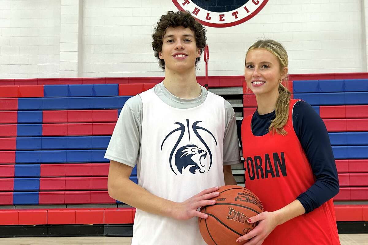 Twins Jackson and Faith Doyle are captains of the boys and girls basketball teams at Foran. The pair in between practices at Foran High School, January 16, 2025.