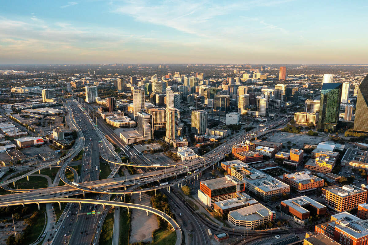 Downtown Dallas. The Dallas-Fort Worth metroplex has seen an influx of new business in the last year, with many tech companies relocating.