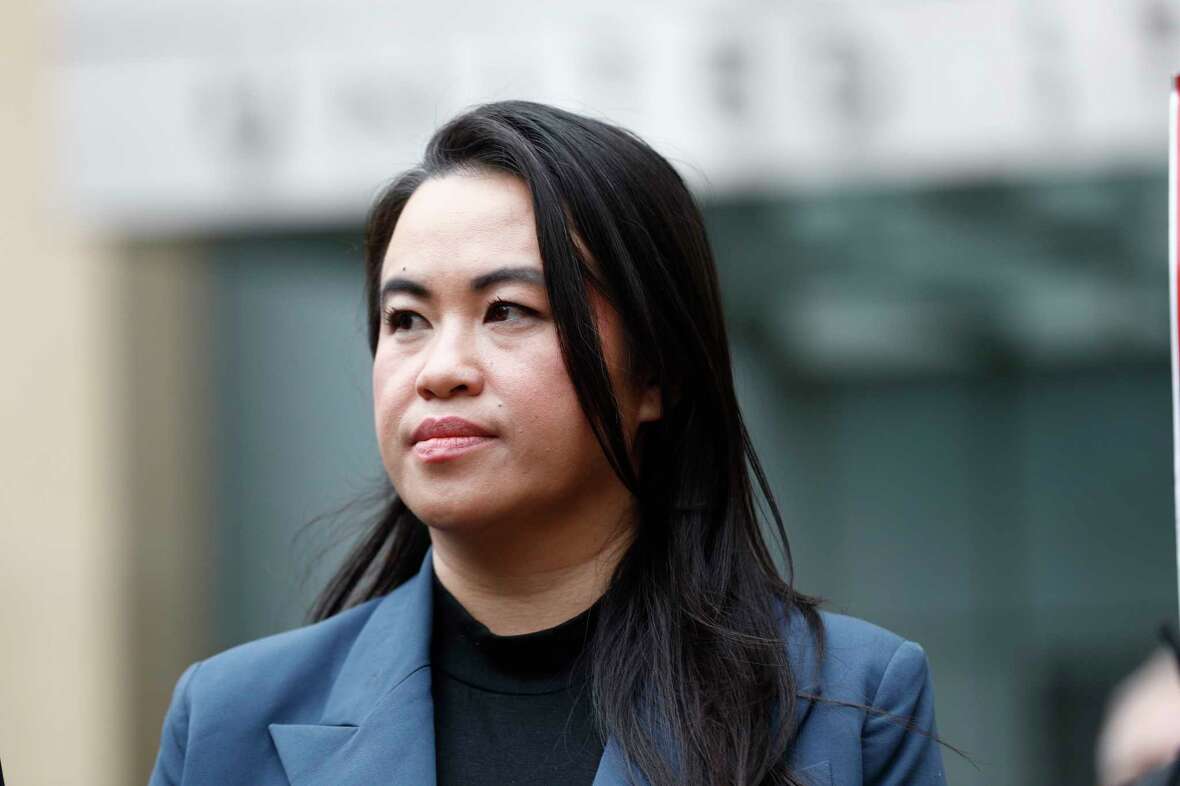 Sheng Thao outside the United States District Court in Oakland, Calif., on Friday, Jan. 17, 2025. The former mayor of Oakland was criminally indicted Thursday by a federal grand jury after an FBI corruption investigation that centered on City Hall and a powerful family that operates the city’s curbside recycling program, a source familiar with the matter told the Chronicle.