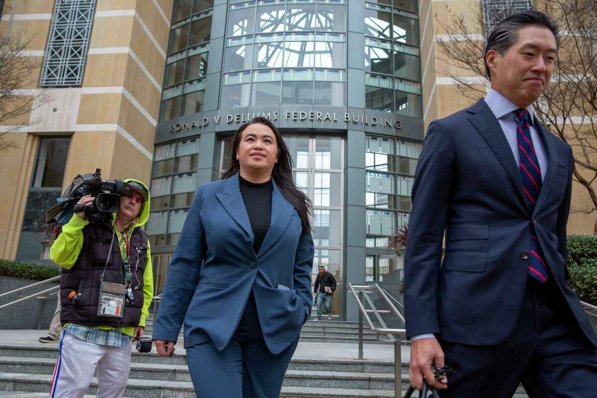 Sheng Thao exits the United States District Court following her arraignment of federal charges in Oakland, Calif., on Friday, Jan. 17, 2025. The former mayor of Oakland was criminally indicted by a federal grand jury after an FBI corruption investigation that centered on City Hall and a powerful family that operates the city’s curbside recycling program, a source familiar with the matter told the Chronicle.