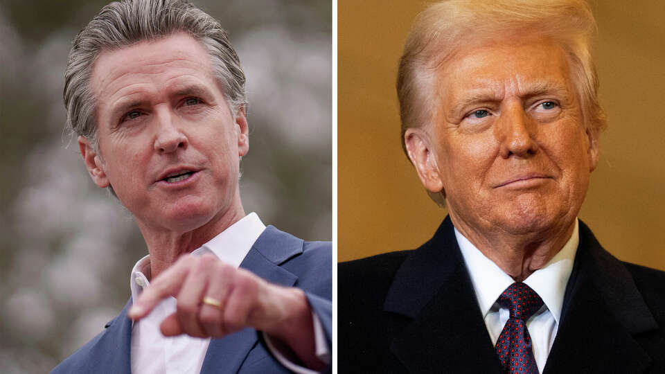 Composite of Newsom and Trump