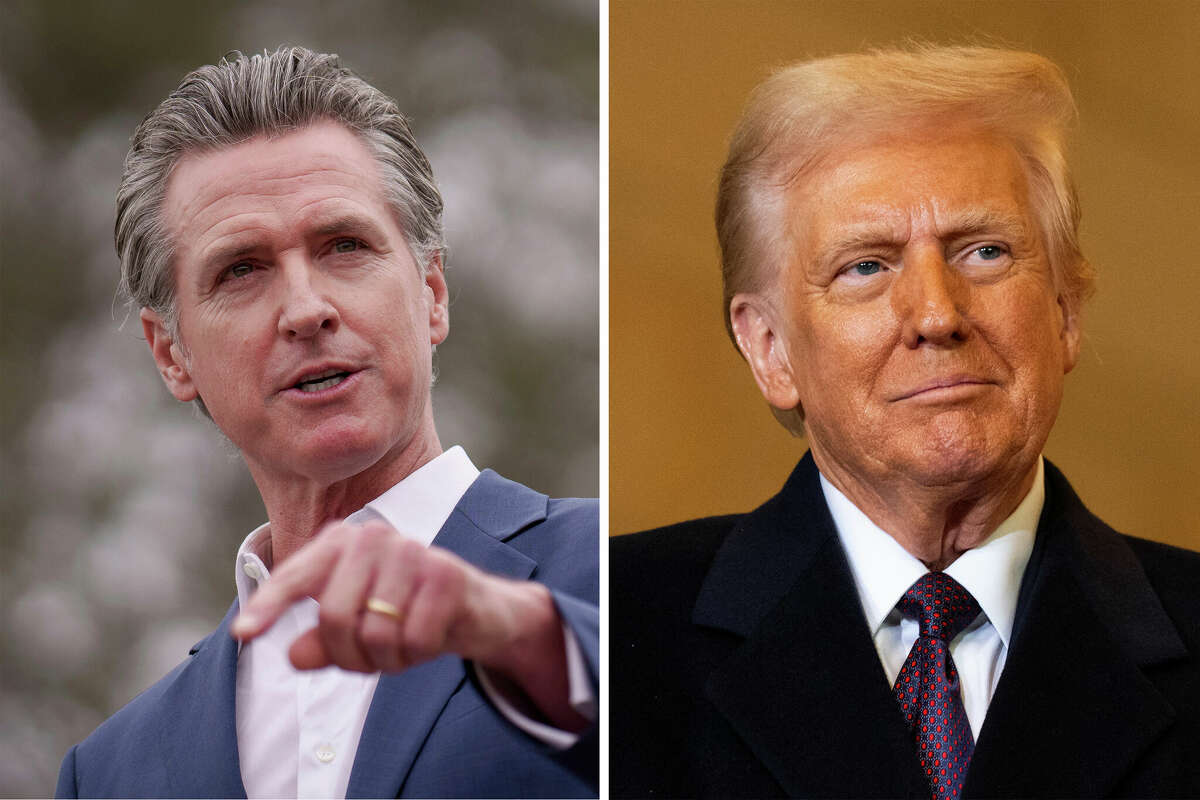 Composite of Newsom and Trump