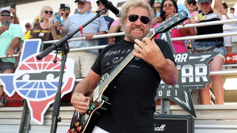 Sammy Hagar performs in the grandstands prior to the start of the the NASCAR All-Star Race at Texas Motor Speedway on June 13, 2021 in Fort Worth, Texas.