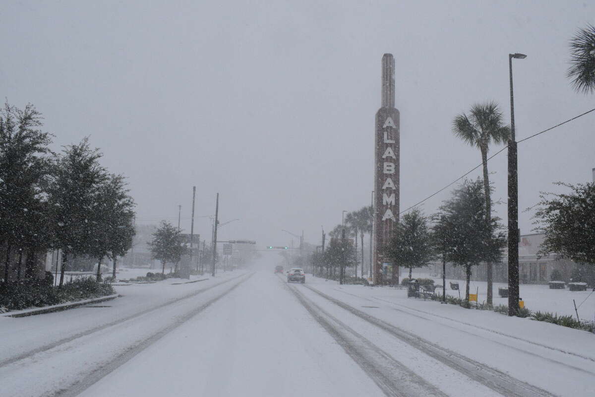 The National Weather Service says most of the Houston area saw two to four inches of snow.