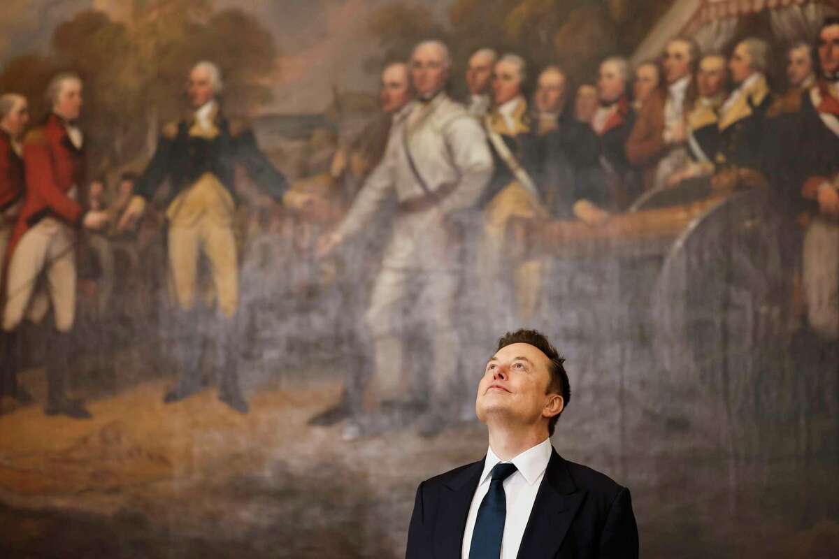 Elon Musk arrives before the 60th Presidential Inauguration in the Rotunda of the U.S. Capitol in Washington, Monday, Jan. 20, 2025. (Chip Somodevilla/Pool Photo via AP)