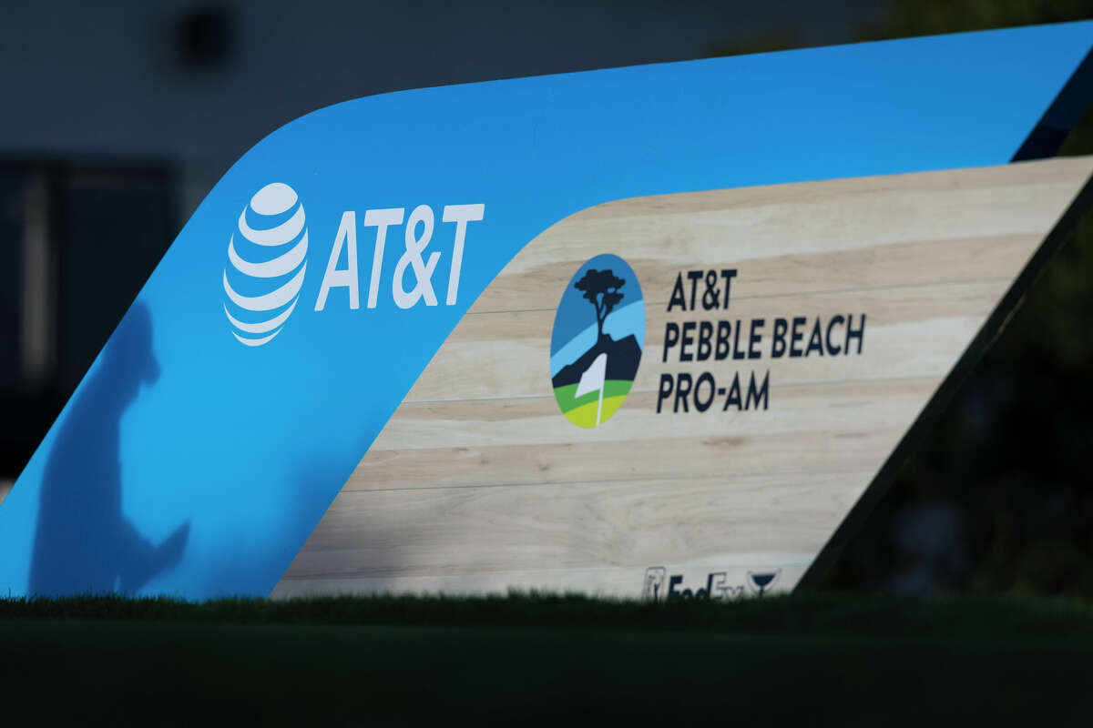 Signage on hole #1 during the second round of the 2024 AT&T Pebble Beach Pro-Am at Pebble Beach Golf Links on Feb. 2, 2024 in Pebble Beach, Calif.