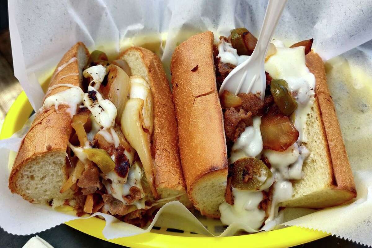 A cheese steak sandwich from Buster's in North Beach.