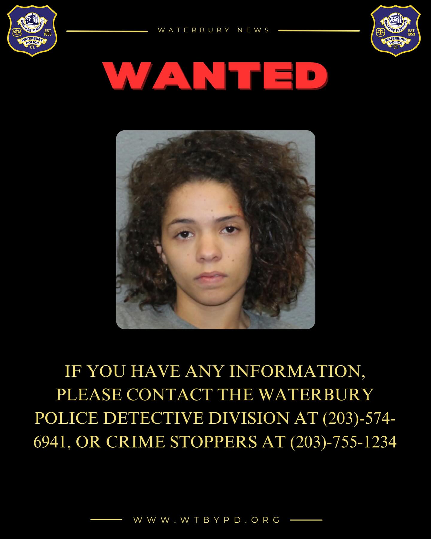 Waterbury police looking for woman wanted in 2023 hit-and-run