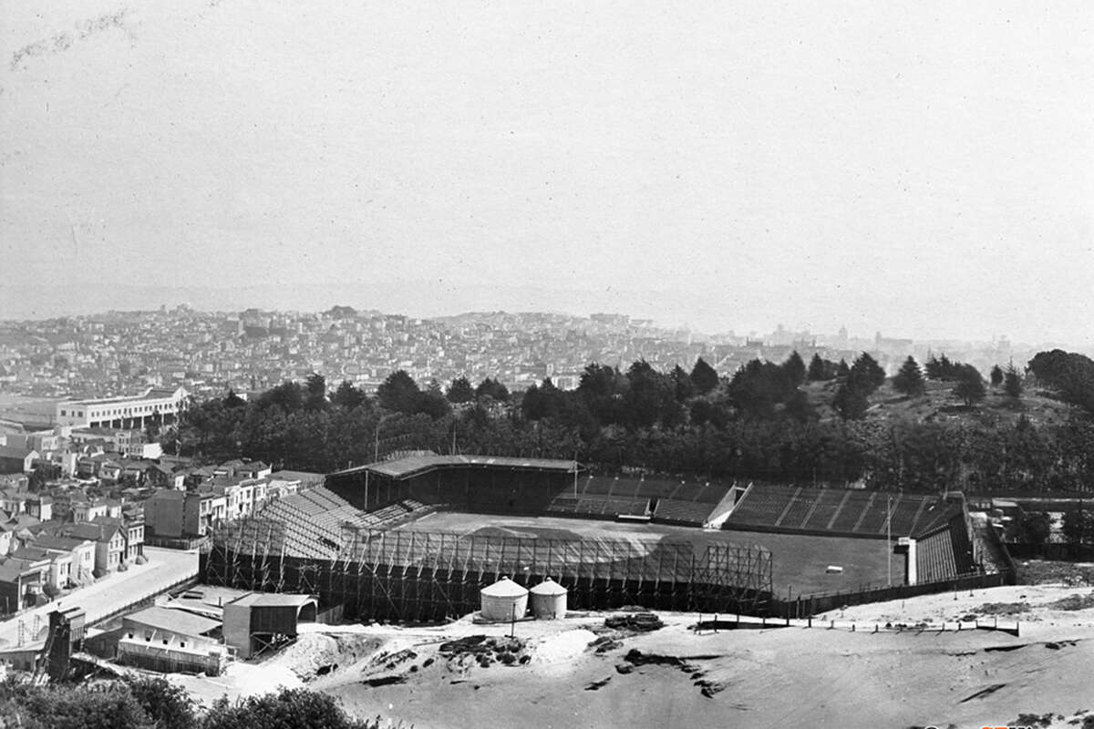 View of Ewing Field E from Lone Mountain in San Francisco Calif., Circa 1920.