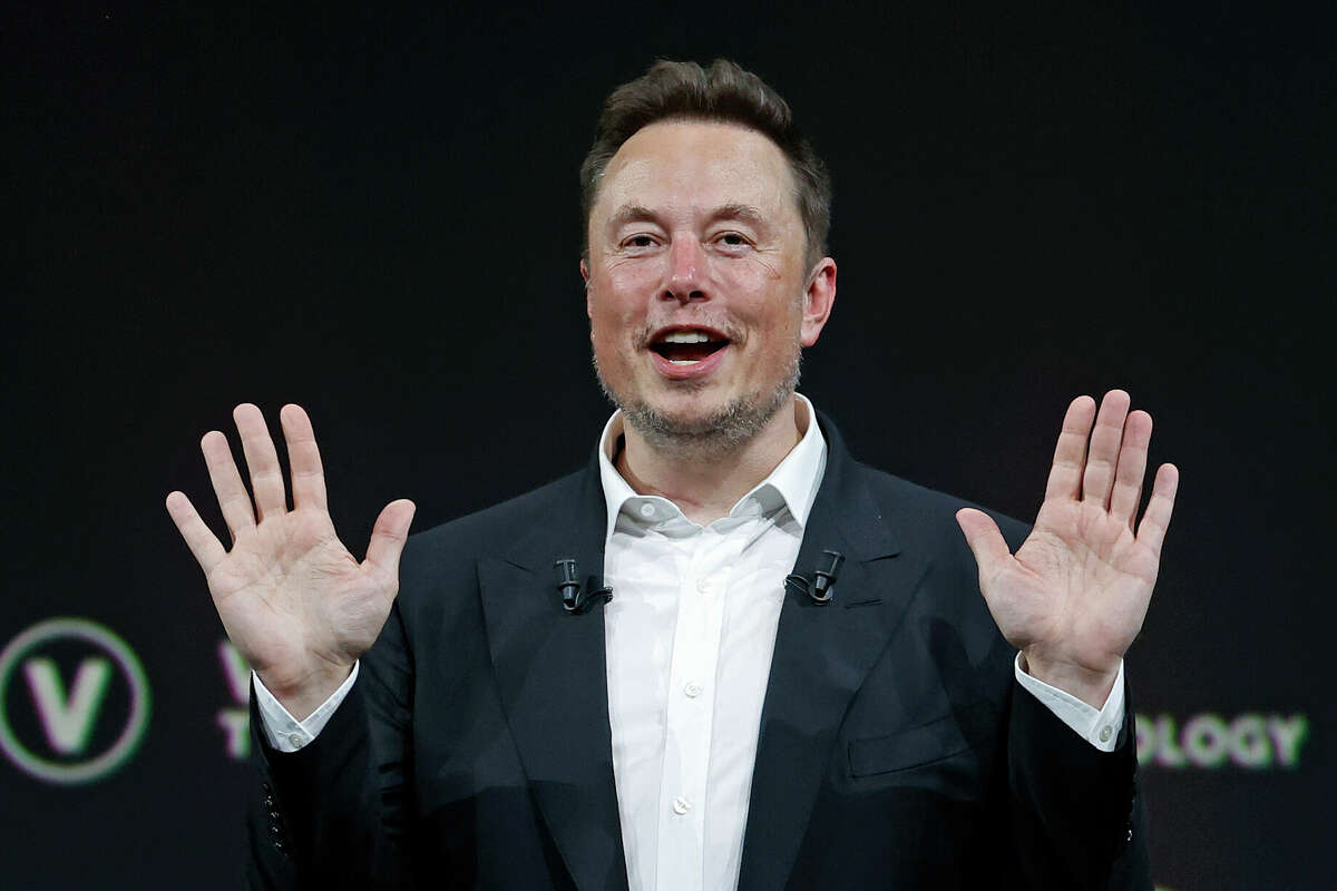 Chief Executive Officer of SpaceX and Tesla and owner of Twitter, Elon Musk gestures as he attends the Viva Technology conference dedicated to innovation and startups at the Porte de Versailles exhibition centre on June 16, 2023 in Paris, France. Elon Musk is visiting Paris for the VivaTech show where he gives a conference in front of 4,000 technology enthusiasts. 