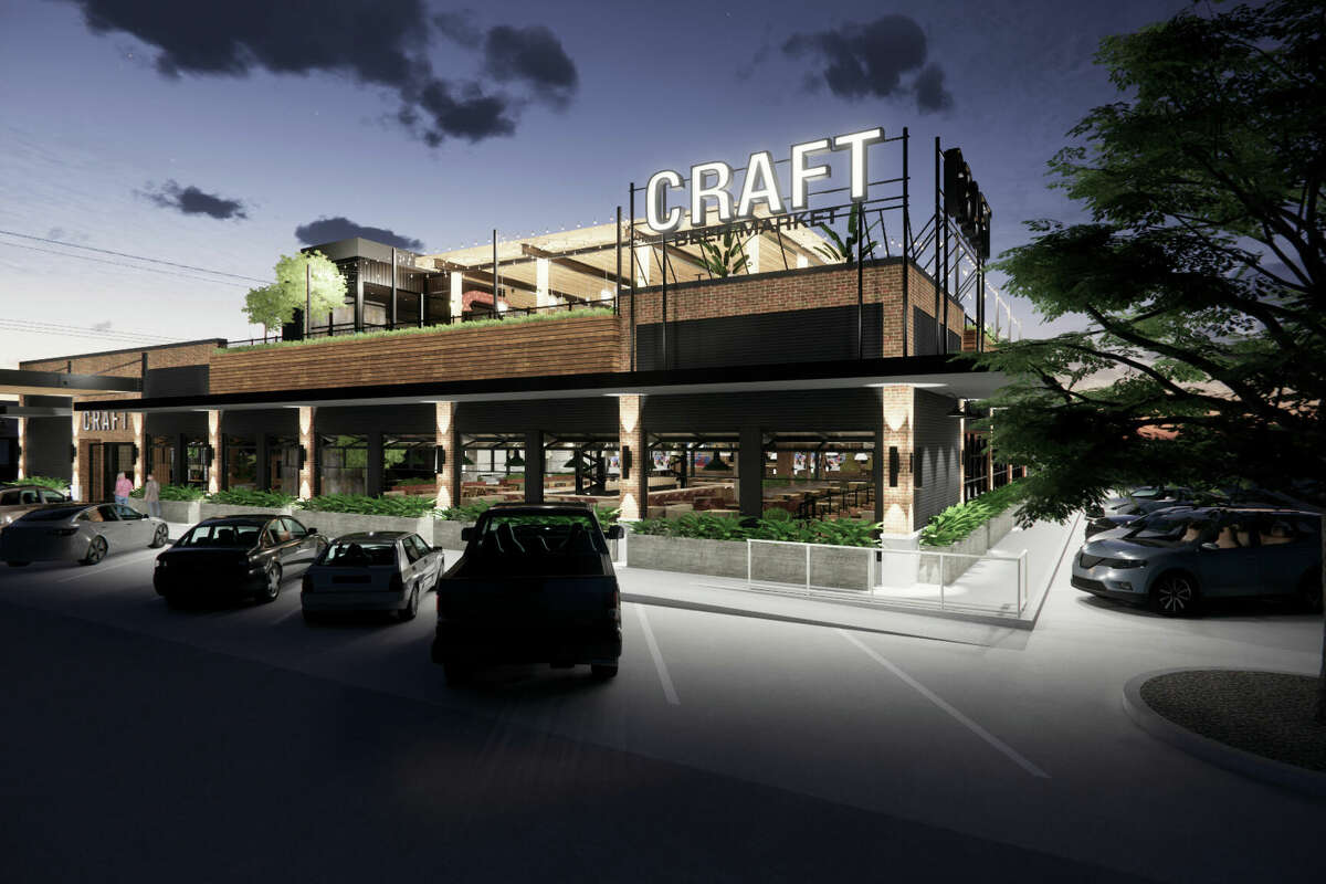 A rendering of the exterior of Craft Restaurant & Beer Market, which is set to open in 2026 in Dallas. Craft is a successful brand in Canada.