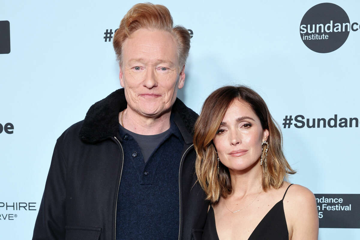 Conan O'Brien and Rose Byrne attend the 'If I Had Legs I'd Kick You' Premiere during the 2025 Sundance Film Festival at Library Center Theatre on January 24, 2025 in Park City, Utah.