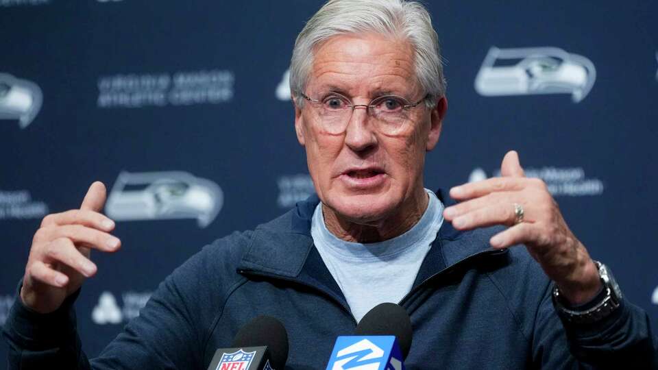 Former Seattle Seahawks head coach Pete Carroll speaks during a media availability after it was announced he will not return as head coach next season, Wednesday, Jan. 10, 2024, at the NFL football team's headquarters in Renton, Wash. Carroll will remain with the organization as an advisor, according to a statement from owner Jody Allen. (AP Photo/Lindsey Wasson)