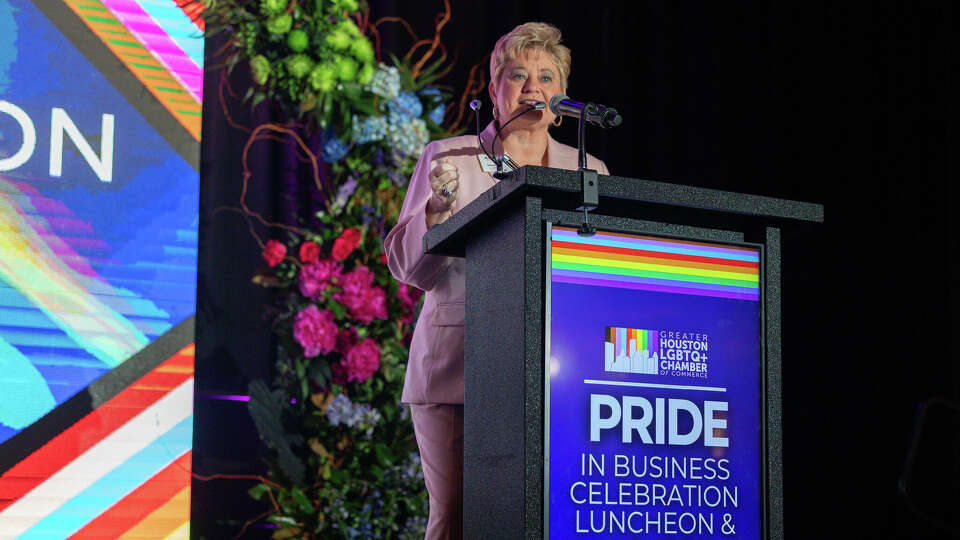 Greater Houston LGBTQ+ Chamber of Commerce founder and CEO Tammi Wallace speaking at an event.