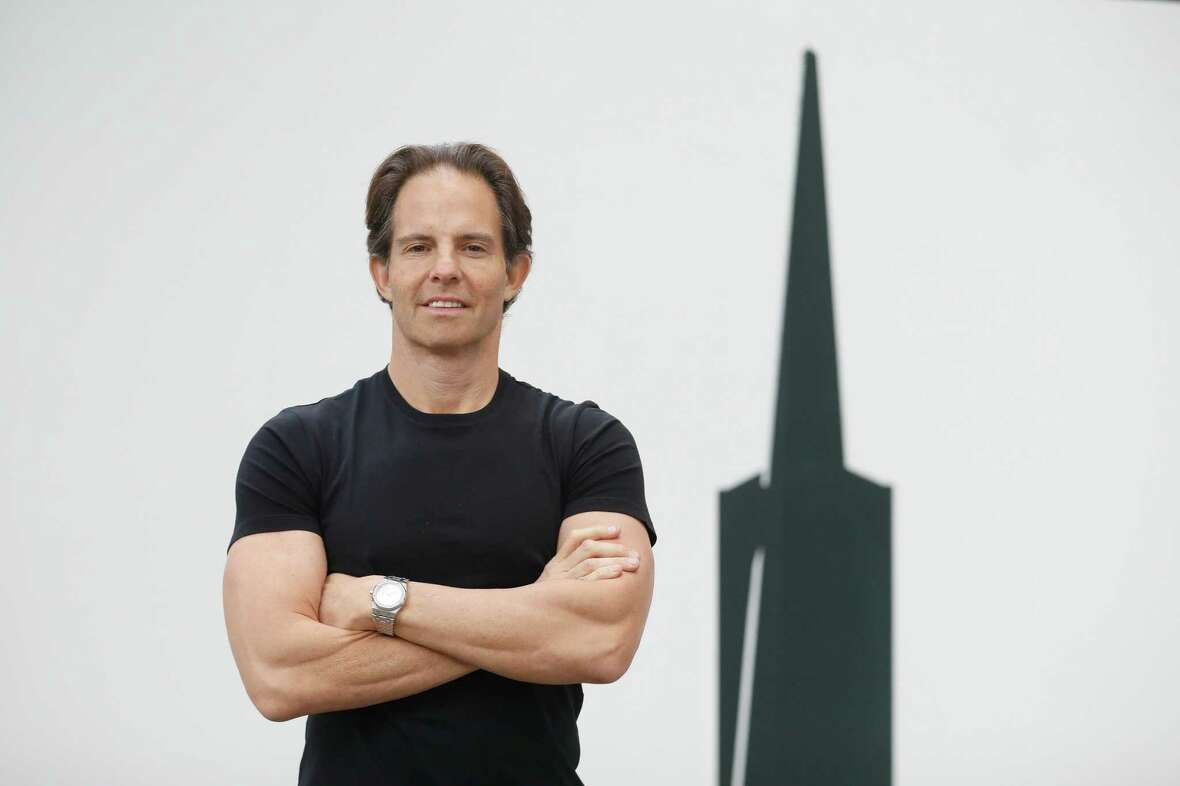 Michael Shvo, founder, Chairman, and CEO of SHVO, stands for a portrait outside the Transamerica Pyramid on Thursday, December 14, 2023 in San Francisco, Calif.