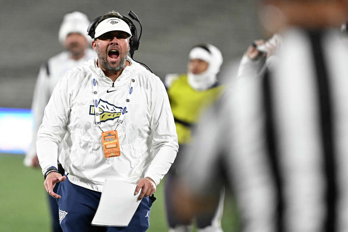 Head coach Jason Negro of St. John Bosco reacts against Mater Dei Monarchs in the second half of a CIF-SS Division 1 championship game at the Rose Bowl in Pasadena on Friday, November 25, 2022.