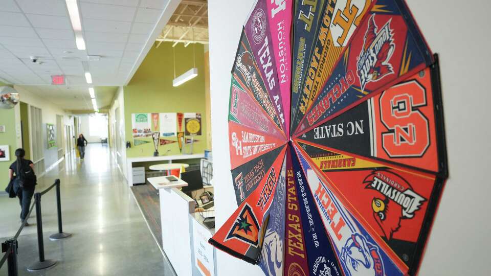 College counselors talk to Milby High School seniors about enrolling in financial aid forms for college on Tuesday, Jan. 28, 2025 in Houston.