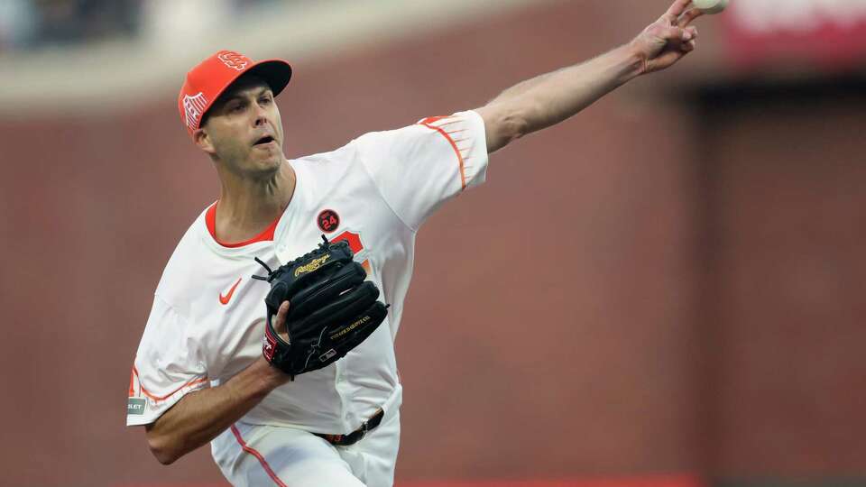 San Francisco Giants’ Taylor Rogers pitches in 5th inning against Chicago Cubs during MLB game at Oracle Park in San Francisco on Tuesday, June 25, 2024.