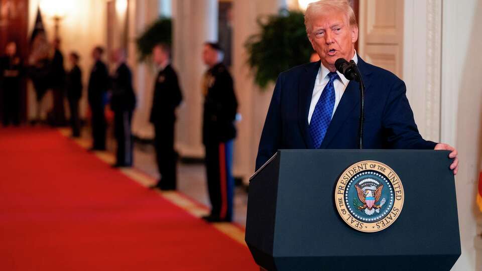 President Donald Trump speaks before signing the Laken Riley Act in the East Room of the White House, Wednesday, Jan. 29, 2025, in Washington.