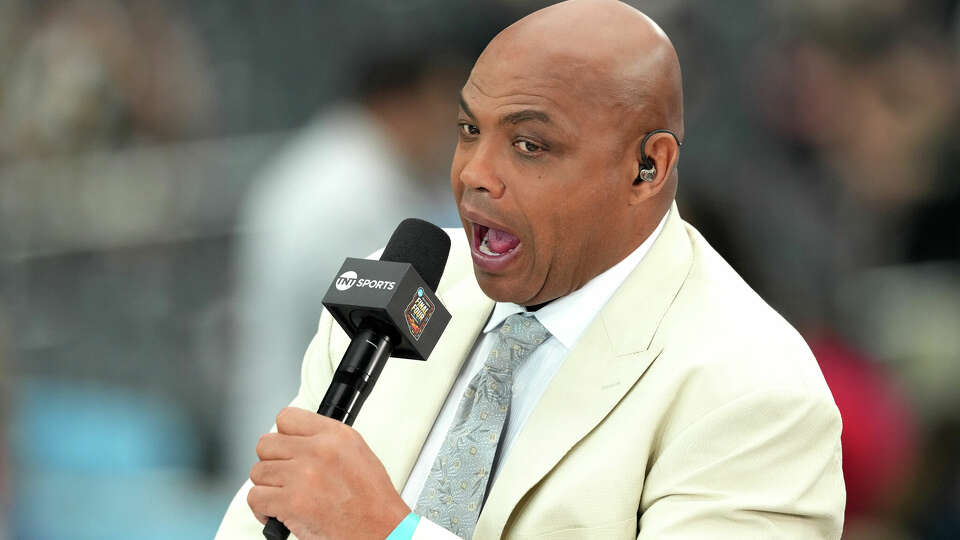 Basketball analyst Charles Barkley on air before the National Championship game between the Purdue Boilermakers and the Connecticut Huskies at State Farm Stadium on April 8, 2024 in Glendale, Arizona.