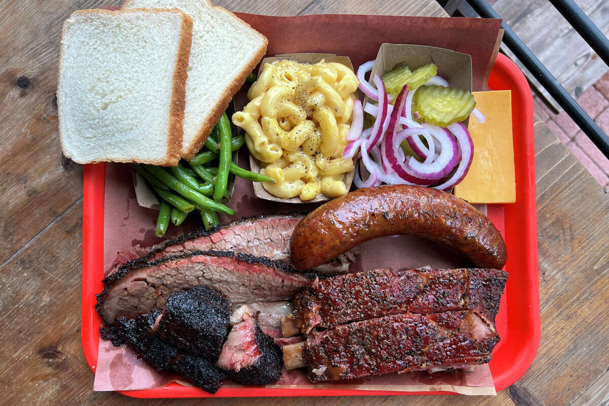 A platter of food from the Terry Black's BBQ location in Lockhart. The renowned restaurant is bringing a location of its chain to Houston.