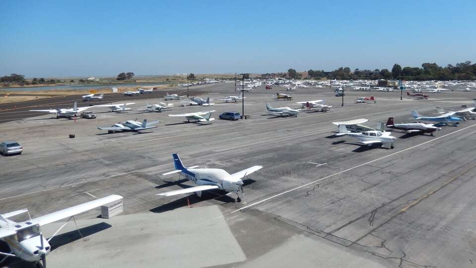 A small plane ran off the runway at Palo Alto Airport, and leaked fuel into a nearby marshland, official said. 