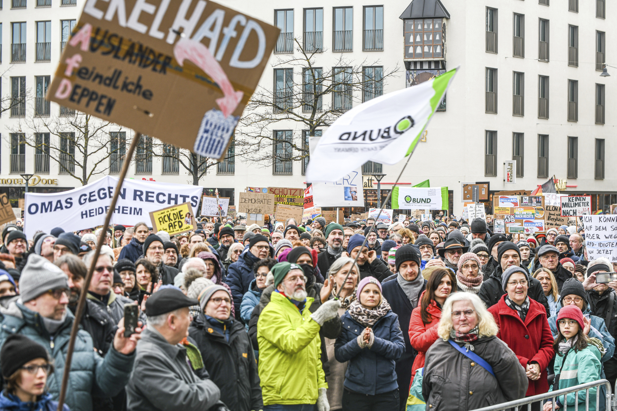 Protesters rally against German party leader who pushed migration proposal backed by far-right