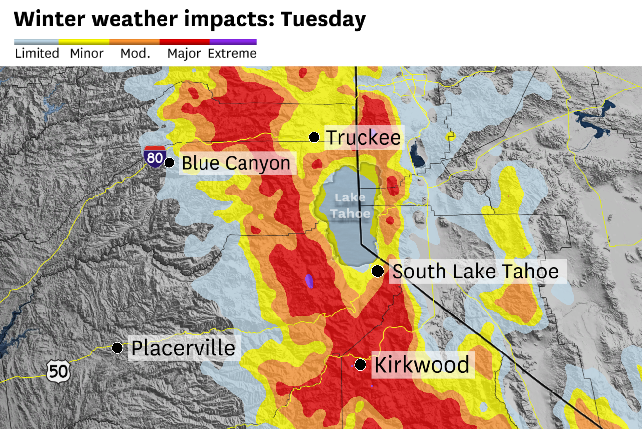 Winter storm warnings issued for Tahoe, Sierra snow