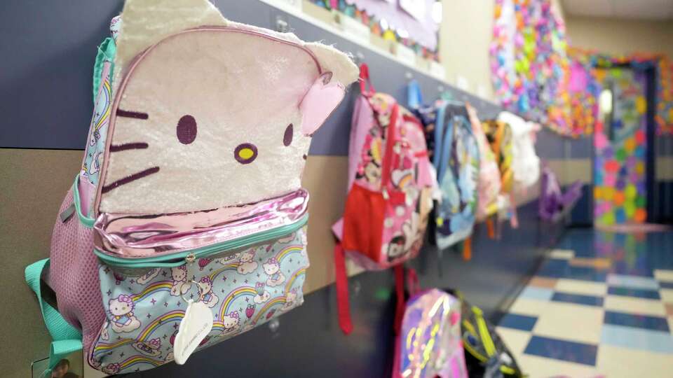 Backpacks are shown at Meyer Elementary School, 1930 J Meyer Rd., Wednesday, Feb. 5, 2025, in Richmond.