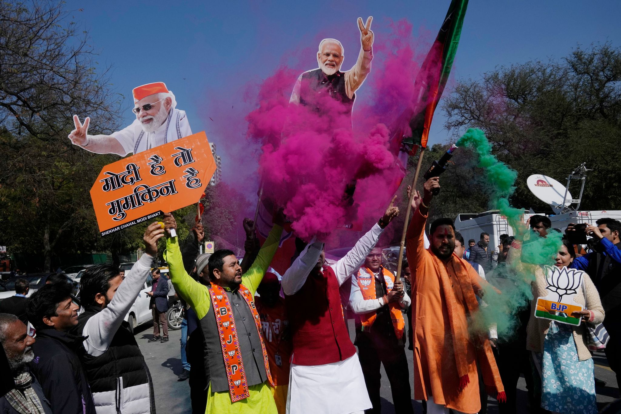 Modi’s party wins most seats in high-stakes New Delhi polls for first ...