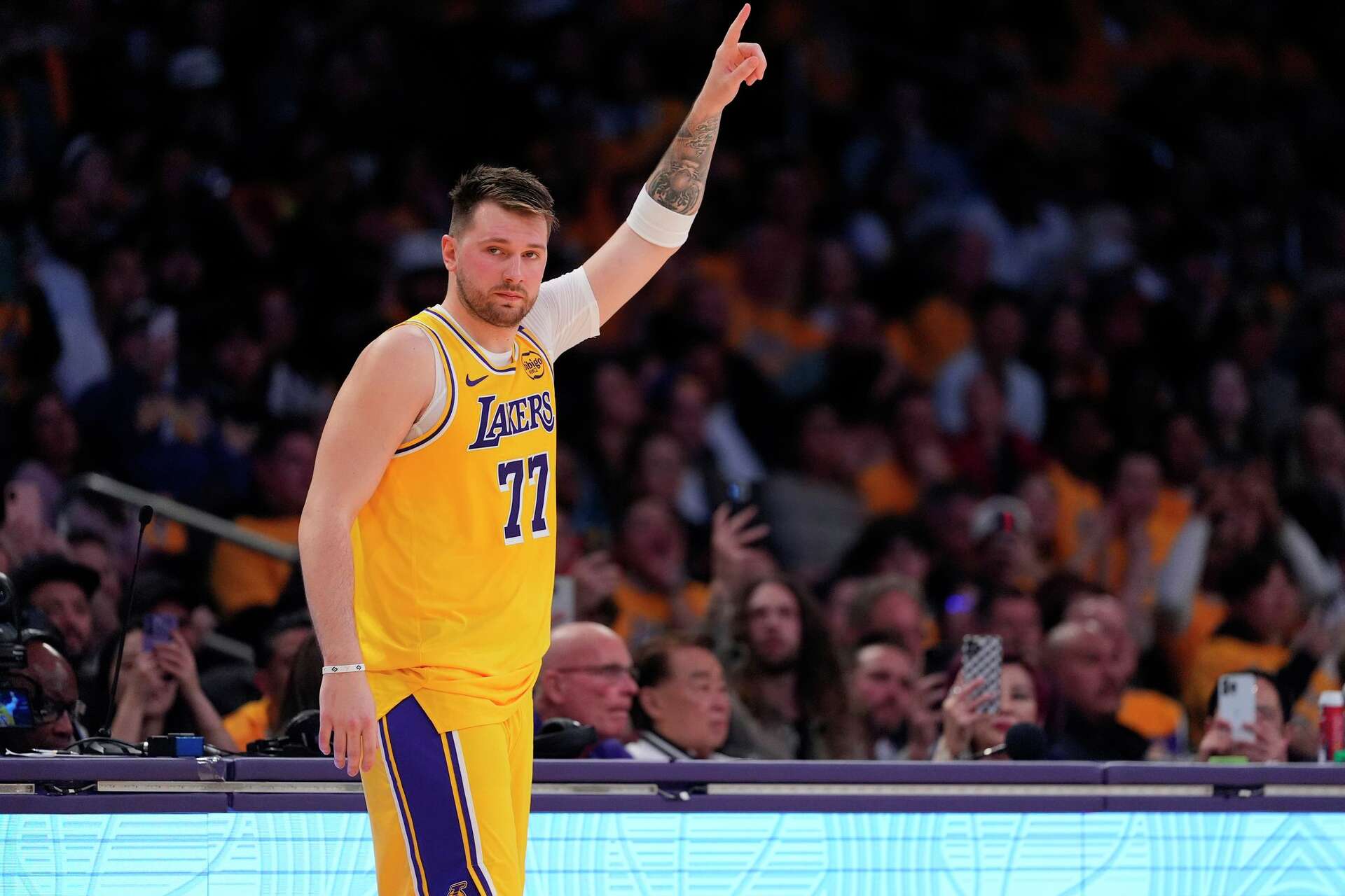 Luka Doncic makes his Lakers debut and quickly connects with LeBron James  in a 132-113 win over Utah