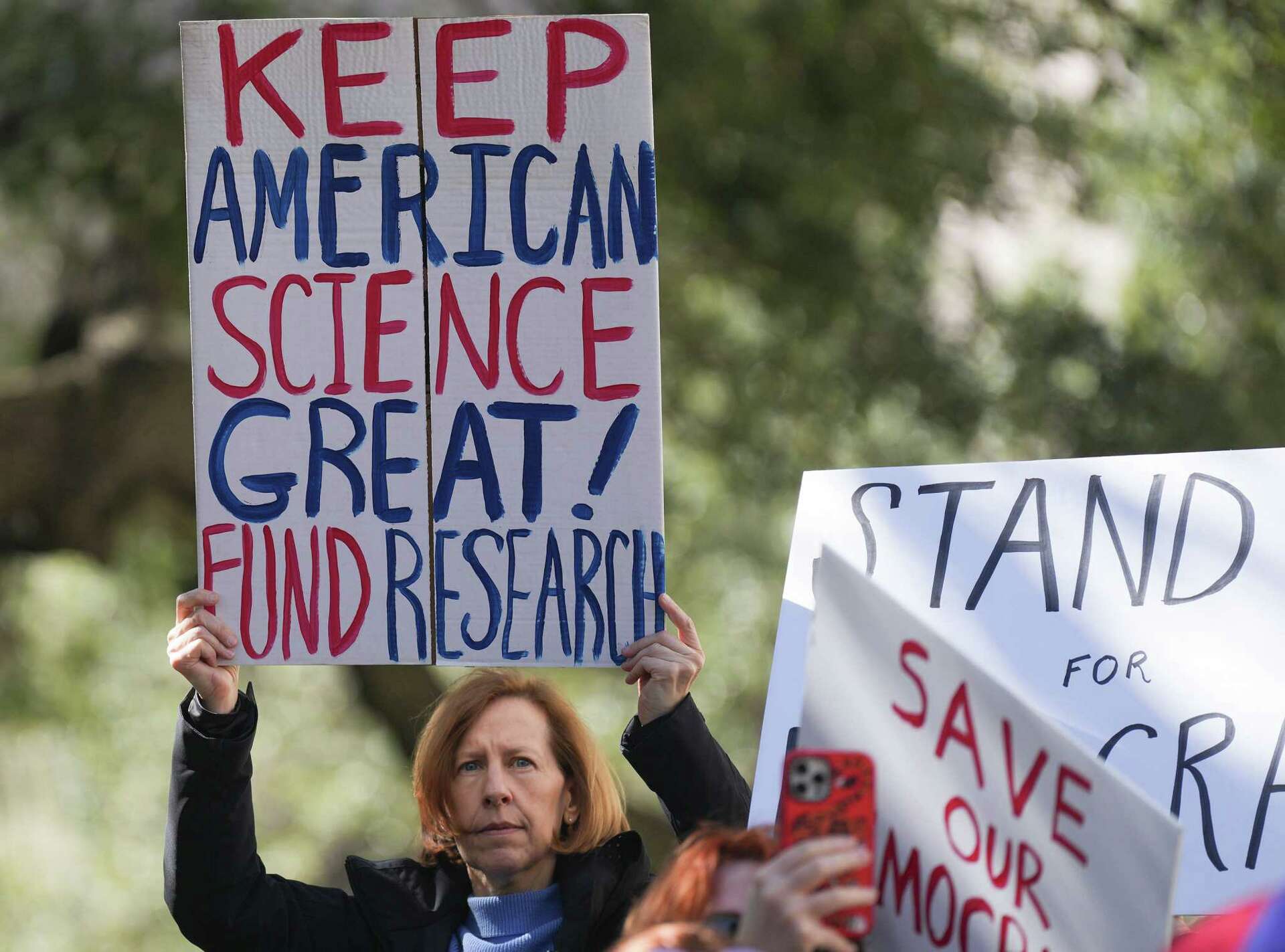 Presidents Day protest: Hundreds gather outside Houston City Hall