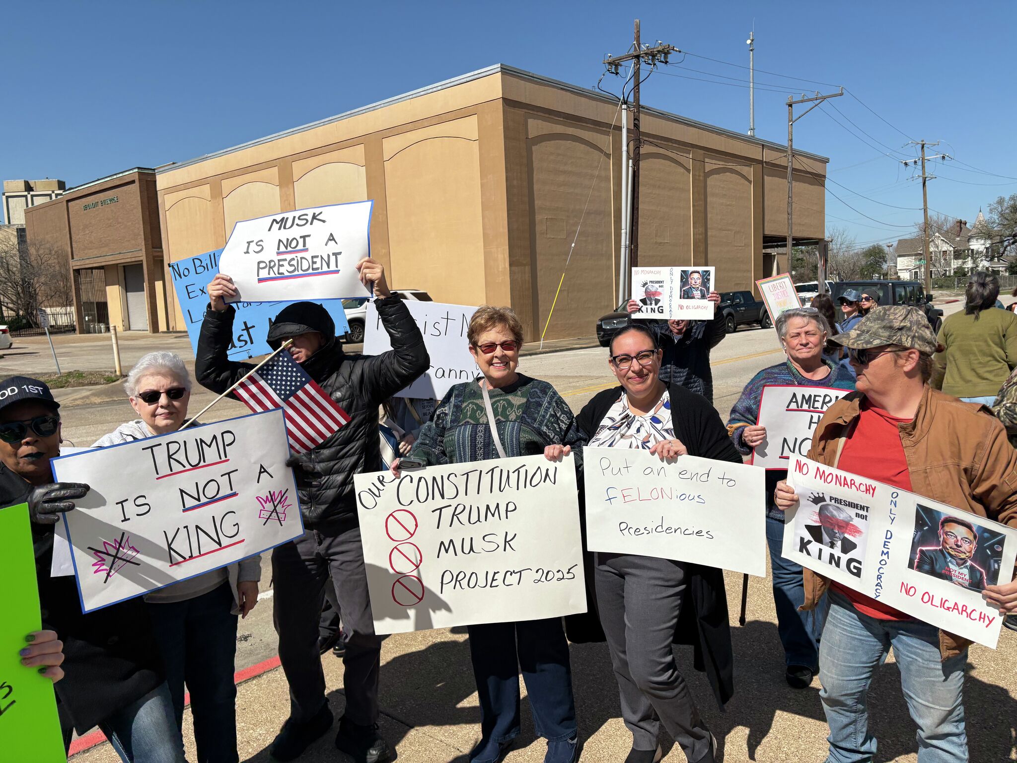 Local protestors gather in Beaumont for 'No Kings on President's Day'