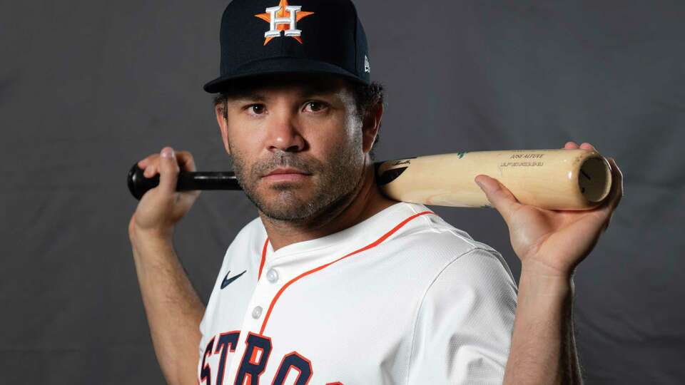 Houston Astros Jose Altuve photographed during photo day at the Astros spring training complex at The Ballpark of the Palm Beaches, Thursday, Feb. 20, 2025, in West Palm Beach, Fl.