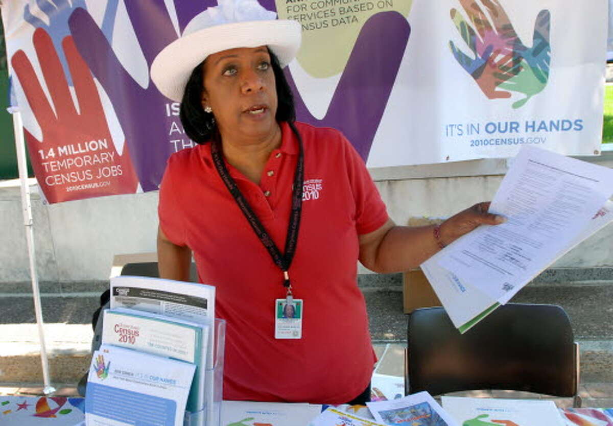 Annette De Lavallade works at the Cesus 2010 booth during African American Family Day on Saturday, Aug. 1, 2009, at the Empire State Plaza in Albany, N.Y. (Cindy Schultz / Times Union archive)