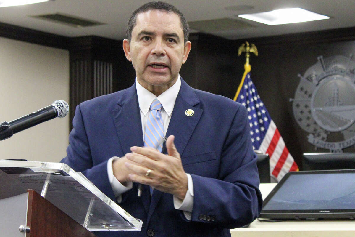U.S. Rep. Henry Cuellar pictured during a press conference on Friday, Feb. 28, 2025, at City Hall.