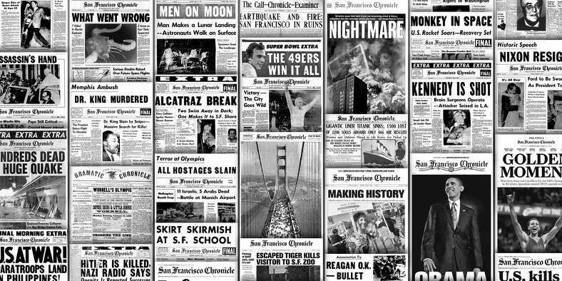 Front page history: Can you name the date of these notable