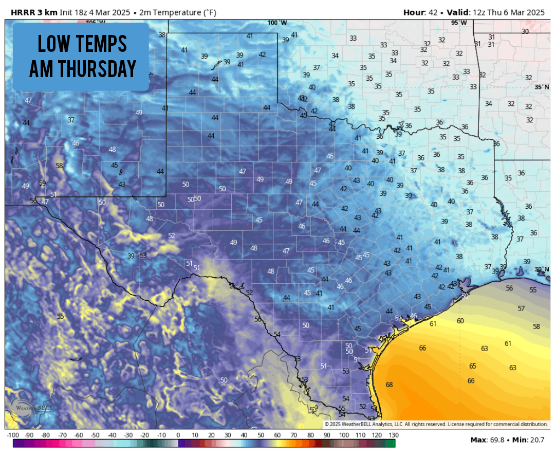 South Texas isn't free from the cold. Here’s when temps hit the 40s.