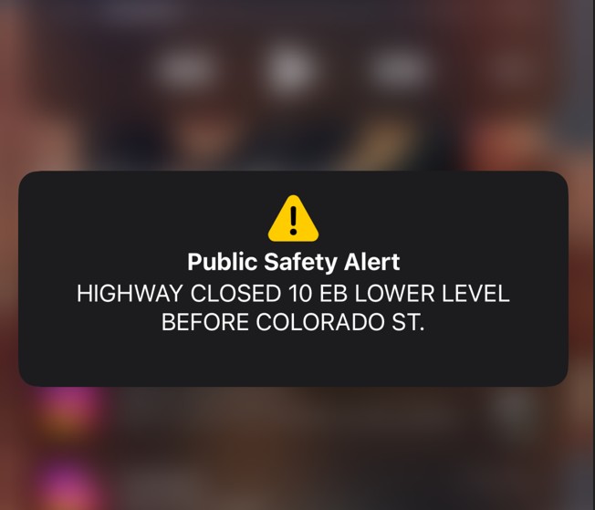 Public Safety Alert issued in San Antonio. TxDOT explains.