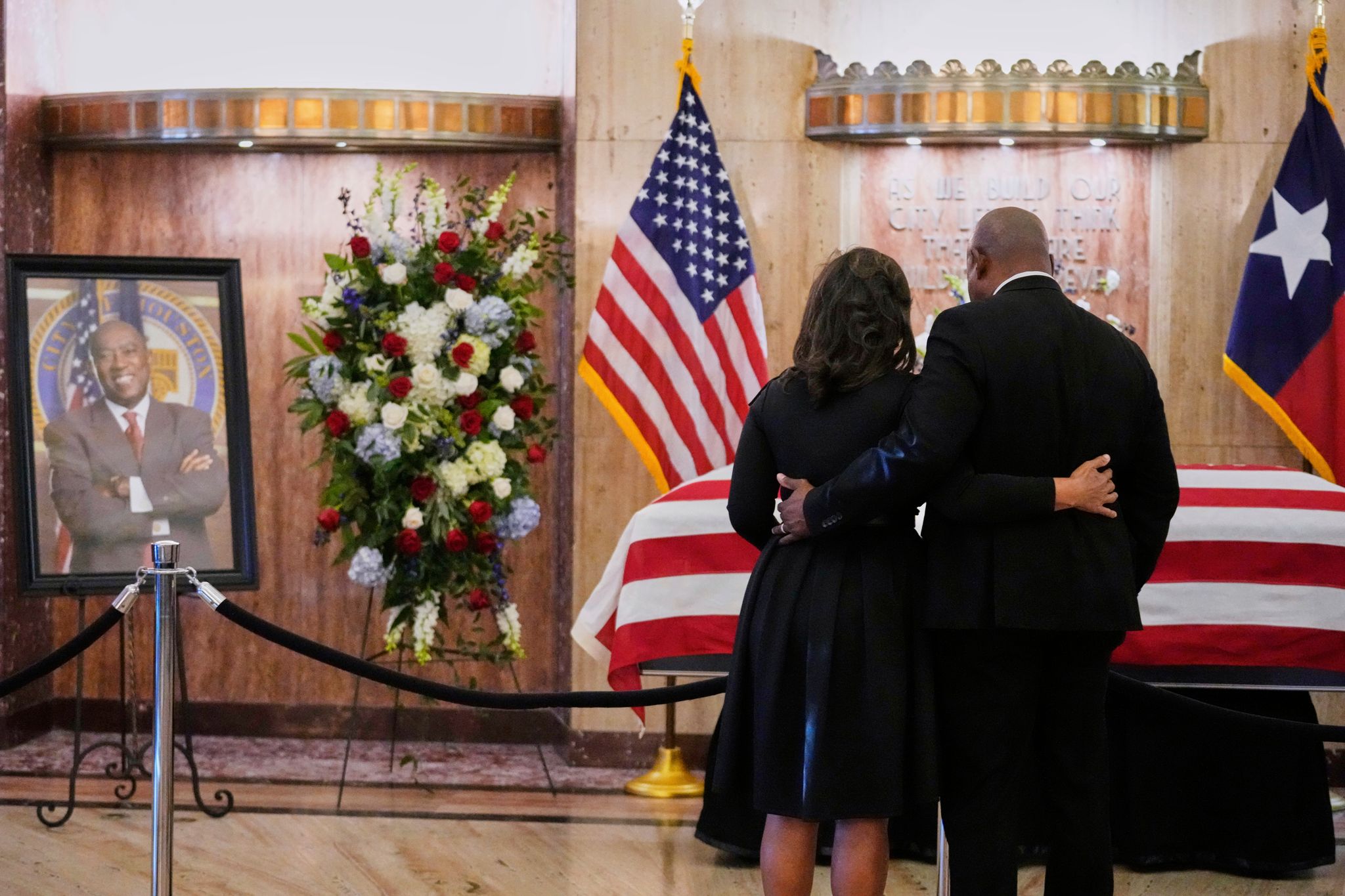 The late US Rep. Sylvester Turner is honored by mourners as he lies in ...