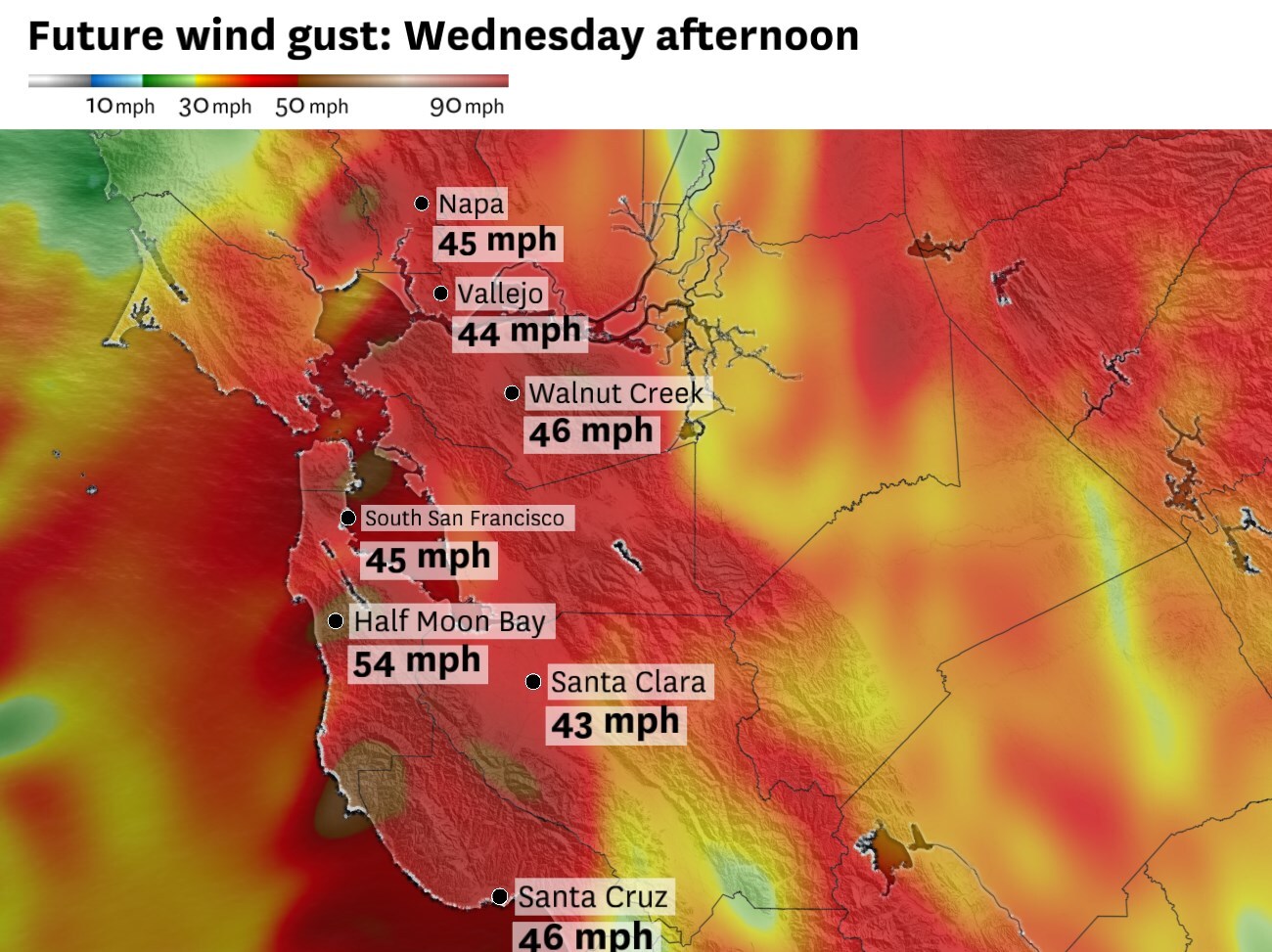 Bay Area Storm Heavy Rain Is About To Peak Here S Where