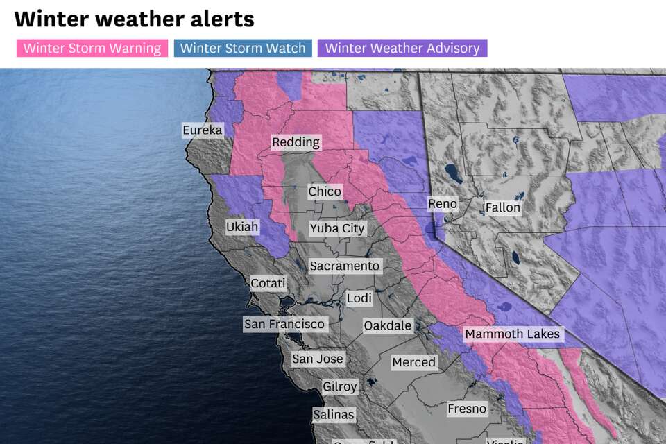 Northern California storm to drop low elevation snow