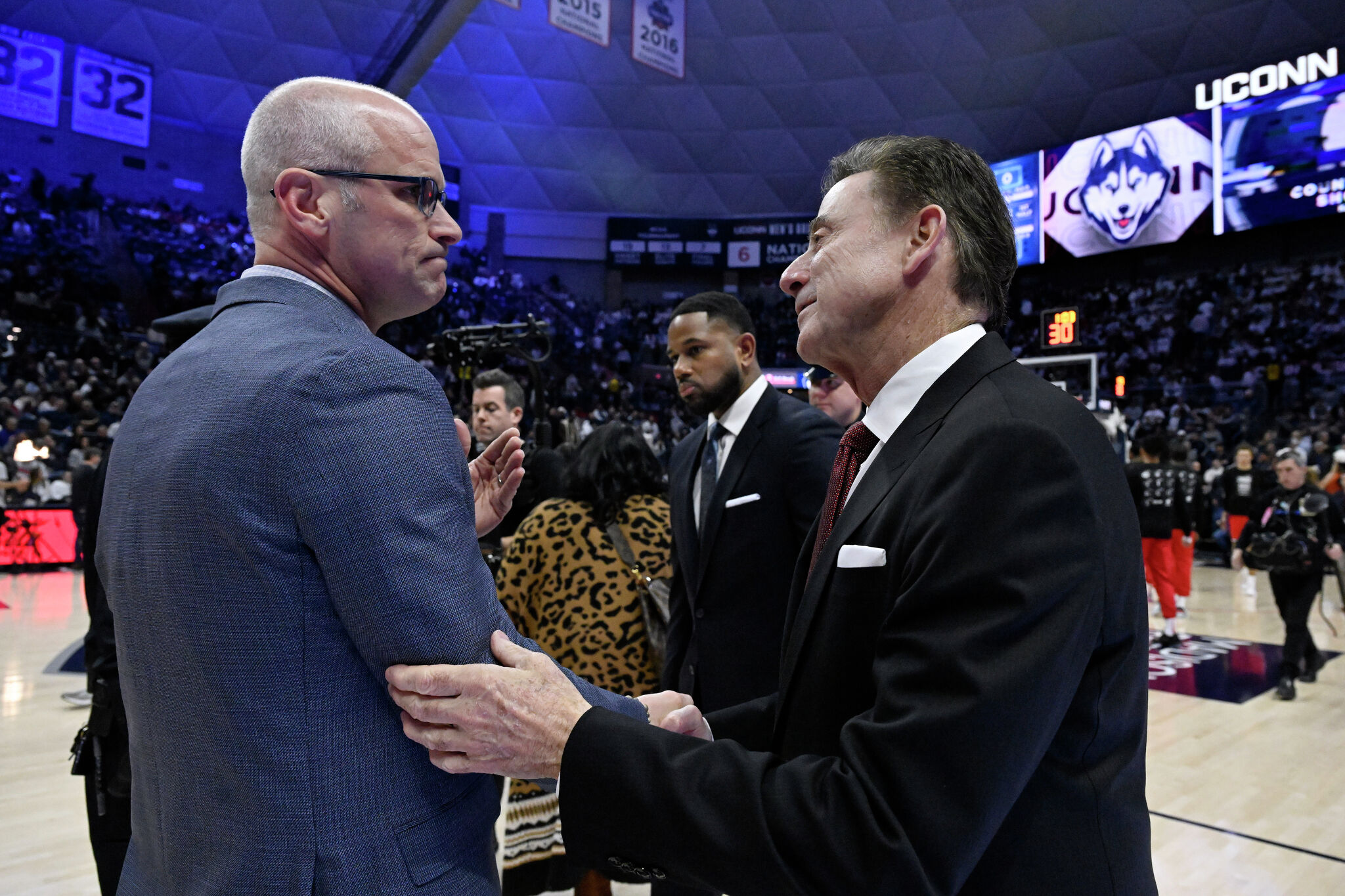 Rick Pitino takes playful jab at UConn men's basketball on Sunday