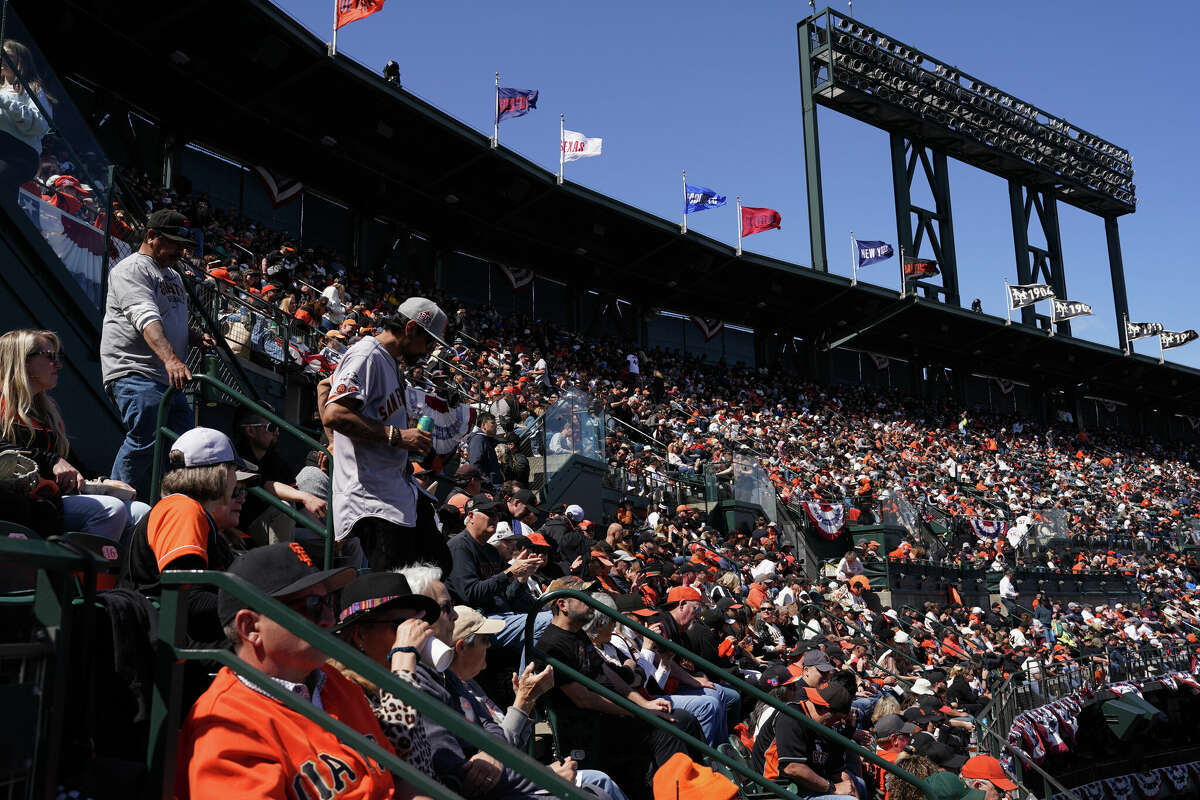 A general view of fans during the game between the San Diego Padres and the San Francisco Giants at Oracle Park on Friday, April 5, 2024 in San Francisco.