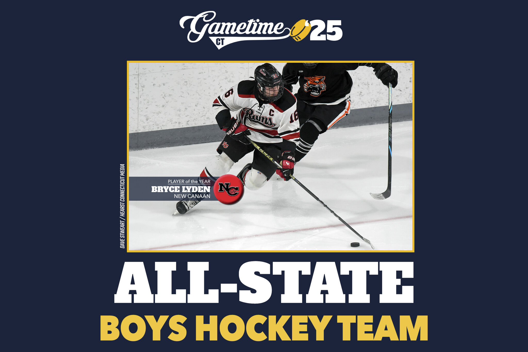 The 2024-2025 GametimeCT All-State Boys Ice Hockey Team